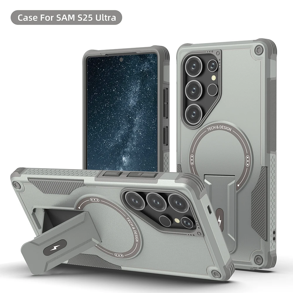 Magnetic Armor Case with Stand - Samsung