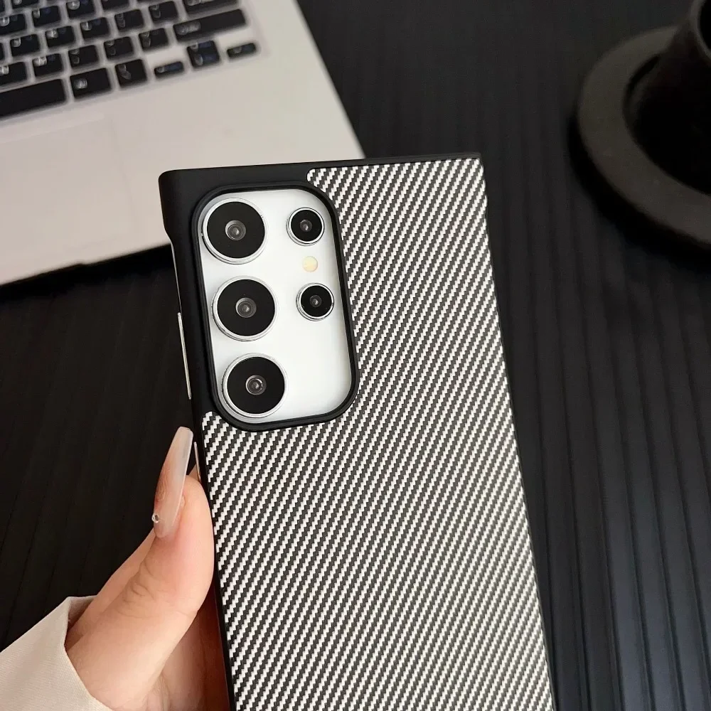 Carbon Fiber Leather Phone Case - Samsung