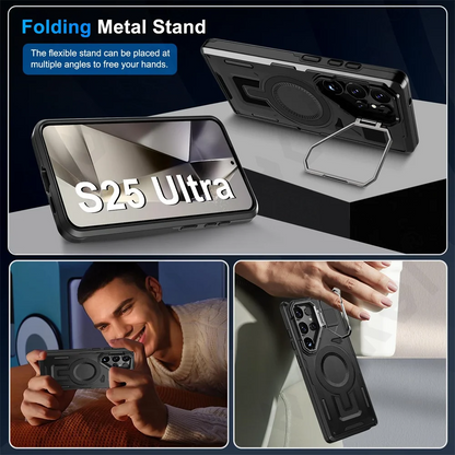 Military Grade Built-In-Camera Stand Cover Case-Samsung
