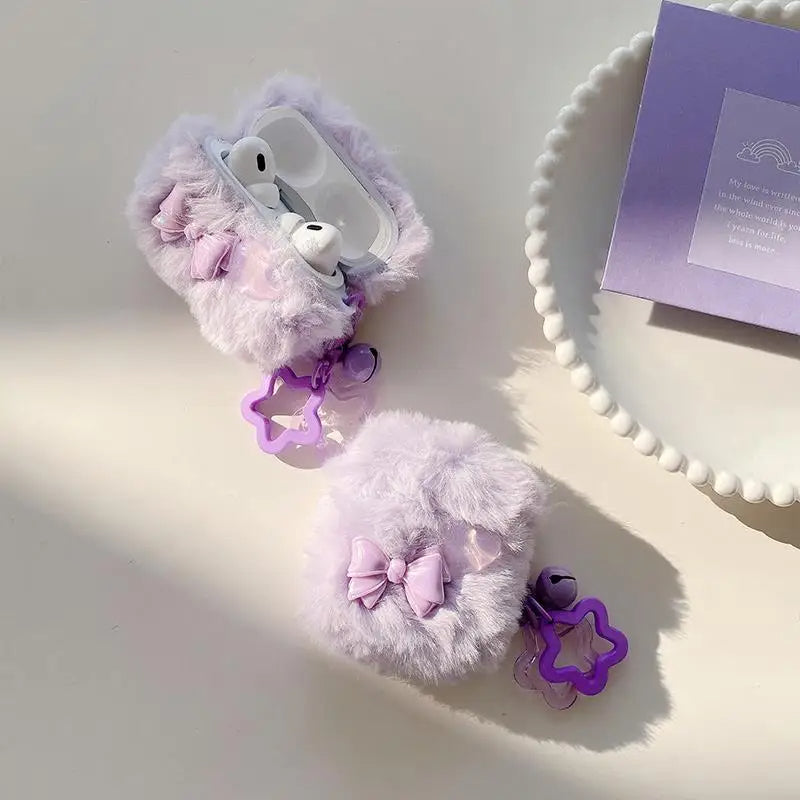 Cloudy Plush Bow AirPods Cover