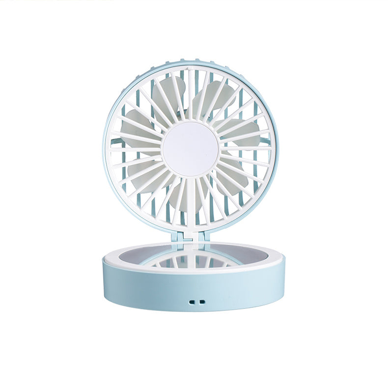 Hanging Touch LED Fan With Makeup Mirror