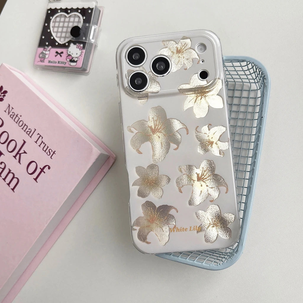 Elegant Flower Pearl Charm Case