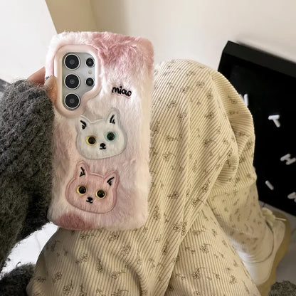 Fluffy Twin Kitty Phone Case - Samsung