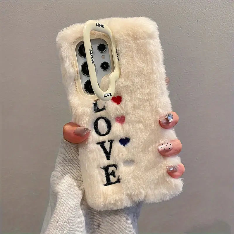 Love Plush Phone Case with Lens Holder - Samsung