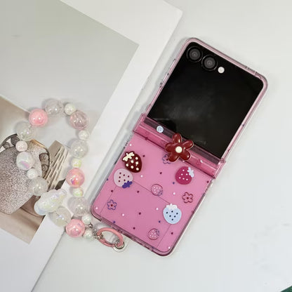 Galaxy Z Flip Series Strawberry Delight Pearl Accent Case