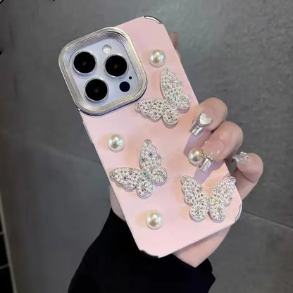 Elegant Rhinestone Butterfly Bling Case