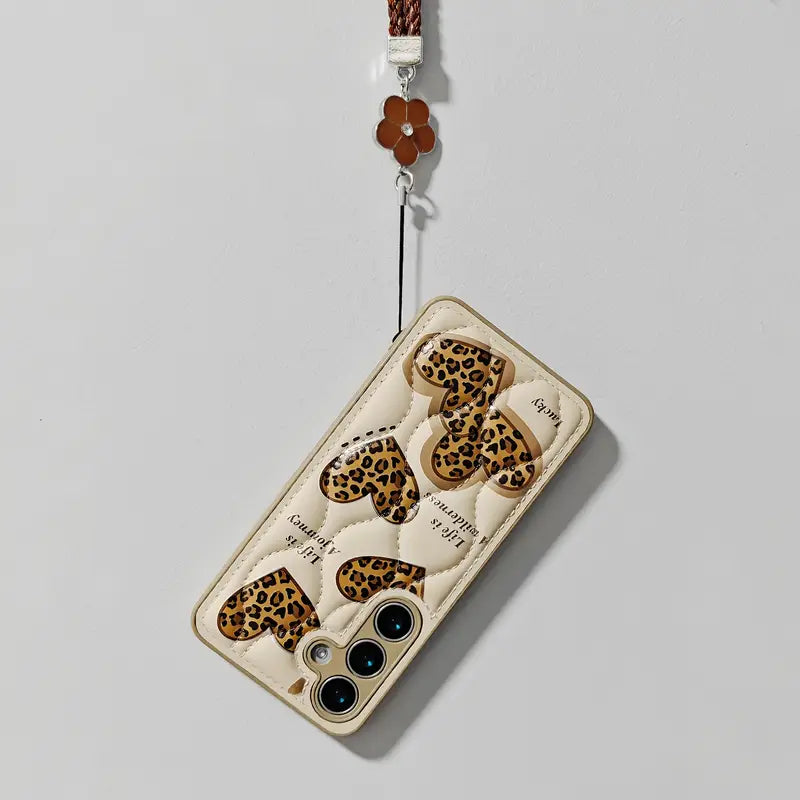 Luxury Leopard Heart Phone Case - Samsung