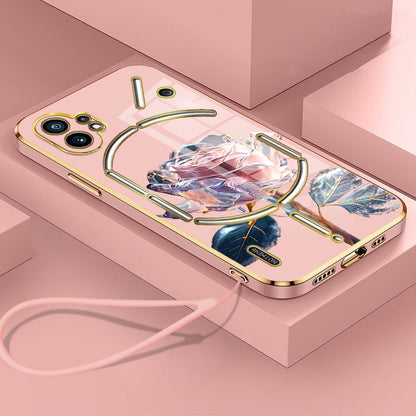 Luminous Rose Floral Art Case - Nothing