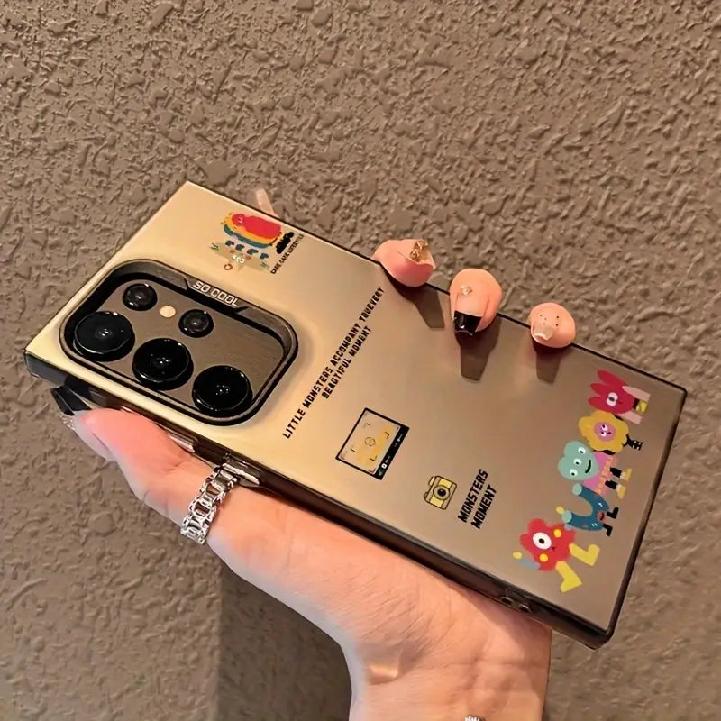 Cute Cartoon Couple Matte Case - Samsung