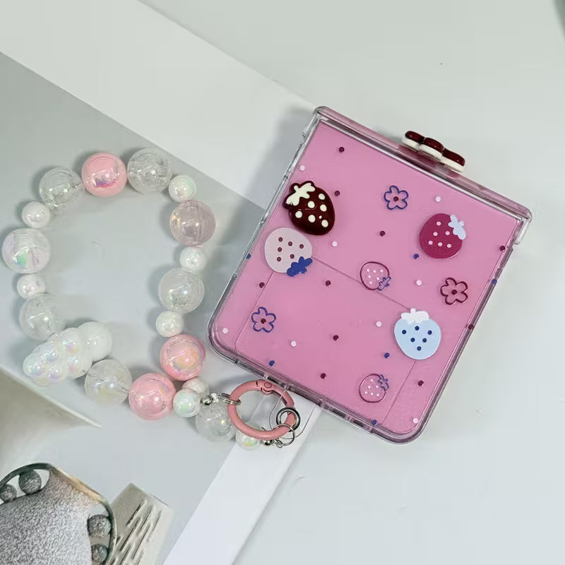 Galaxy Z Flip Series Strawberry Delight Pearl Accent Case