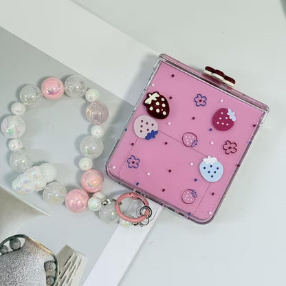 Galaxy Z Flip Series Strawberry Delight Pearl Accent Case