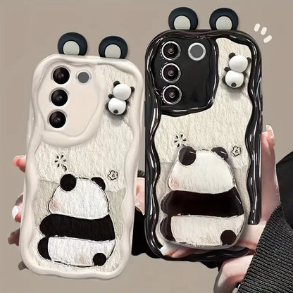 3D Ear Back Panda Doll Stand Case - Samsung