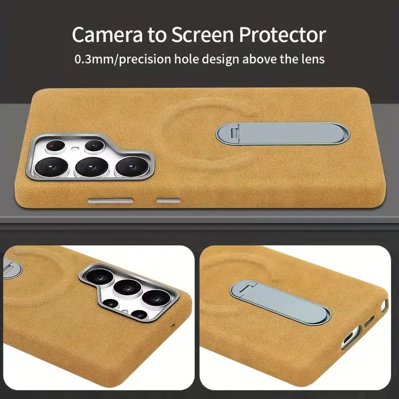 Rustic Stone Mag Stand Case - Samsung