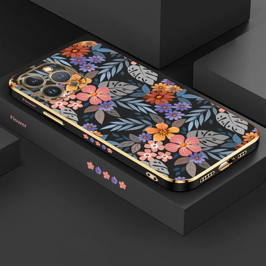3D Floral Print Shield Case - iPhone