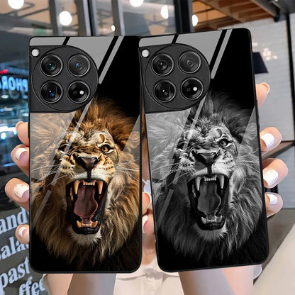 Crystal Premium Lion Pattern Glass Case - OnePlus