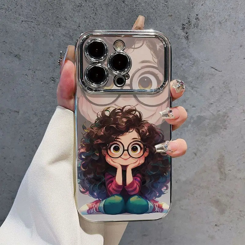 Curly Cutie Phone Case with Charm