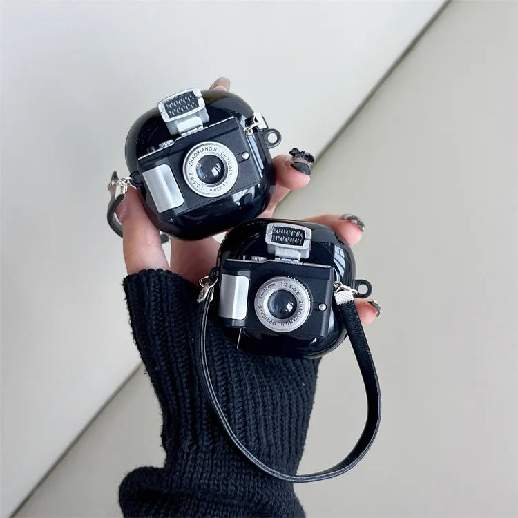 Retro Camera Designer Wireless Earphone Case for Galaxy Buds