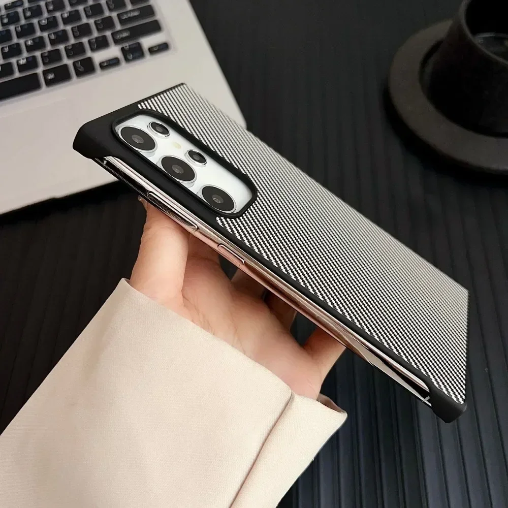 Carbon Fiber Leather Phone Case - Samsung