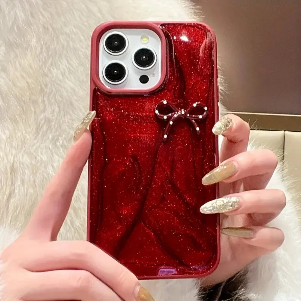 Shiny Glitter Bow Luxe Case