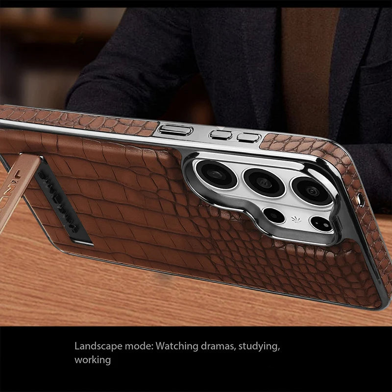 Luxury Croc Texture Leather Case
