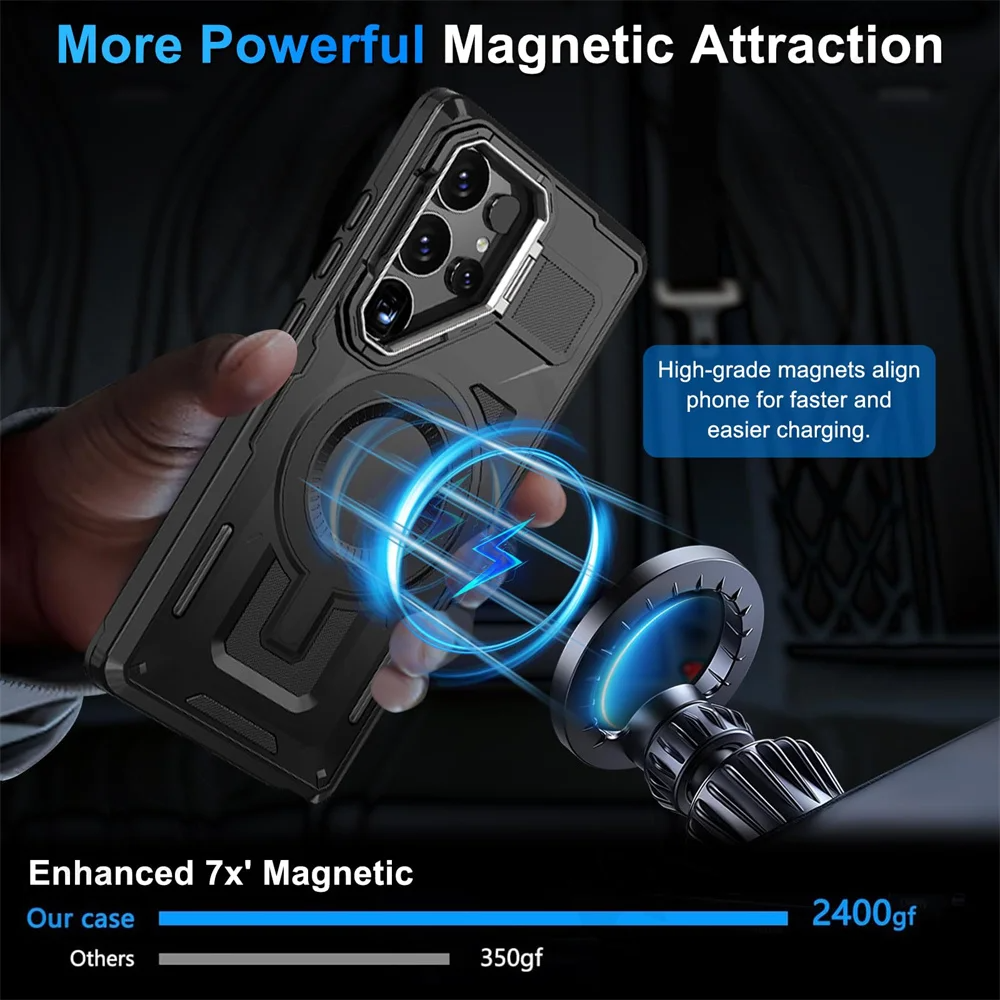 Military Grade Built-In-Camera Stand Cover Case-Samsung