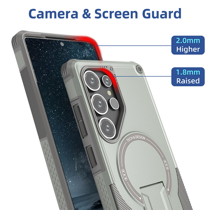 Magnetic Armor Case with Stand - Samsung