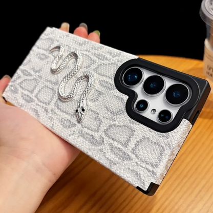 Luxury 3D Gold Snake Plating Leather Case - Samsung