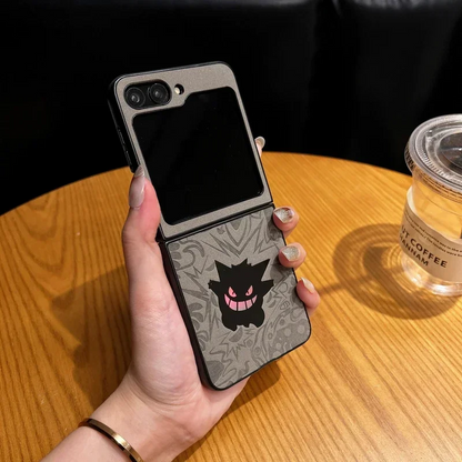 Galaxy Z Flip Series Artistic Anime Leather Emboss Case - Samsung