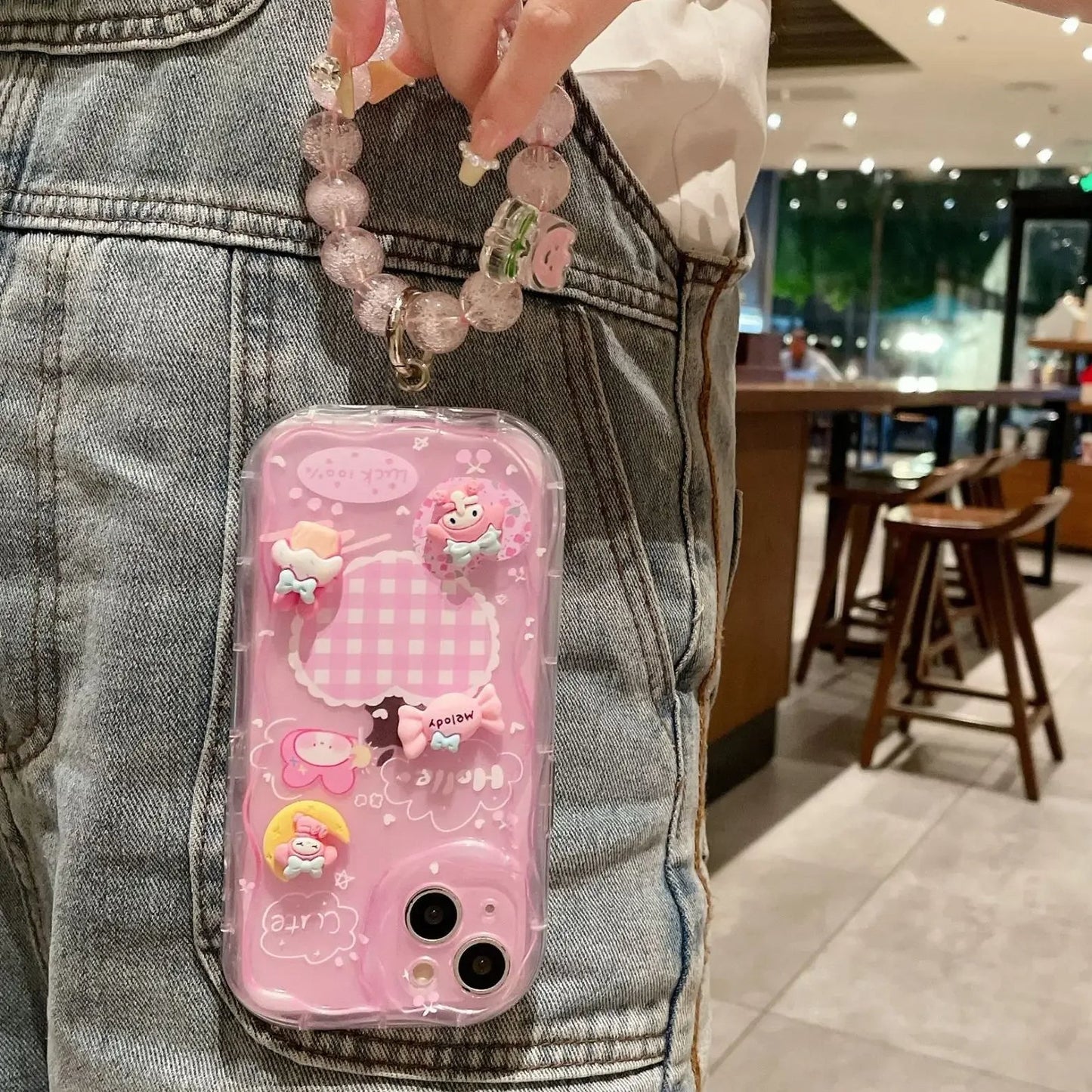 Chic Kawaii Cartoon Case With Lanyard