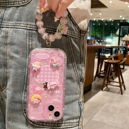 Chic Kawaii Cartoon Case With Lanyard