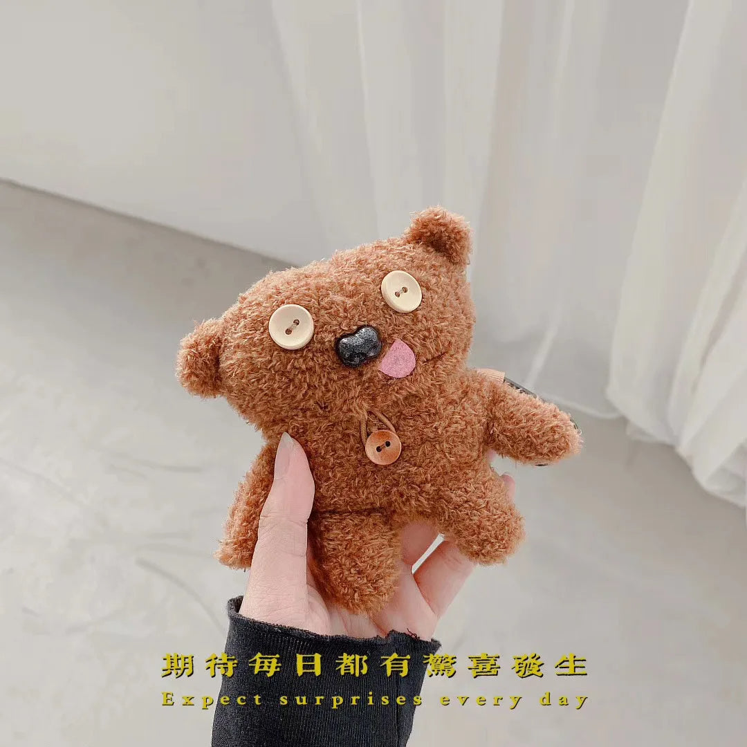 Cartoon Bear Silicone AirPods Case with Hook
