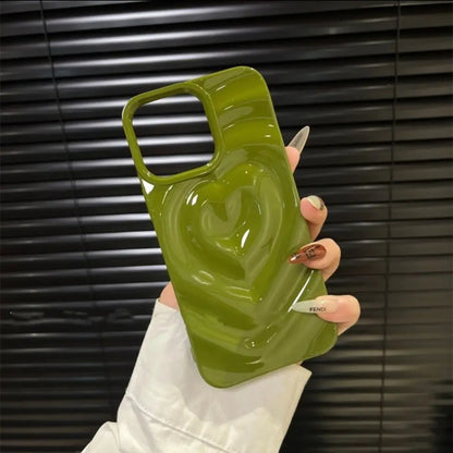 Glossy Embossed Heart Phone Case