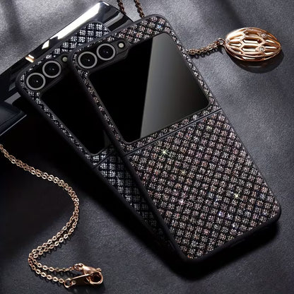 Galaxy Z Flip Series Diamond Shimmer Grid Luxury Case