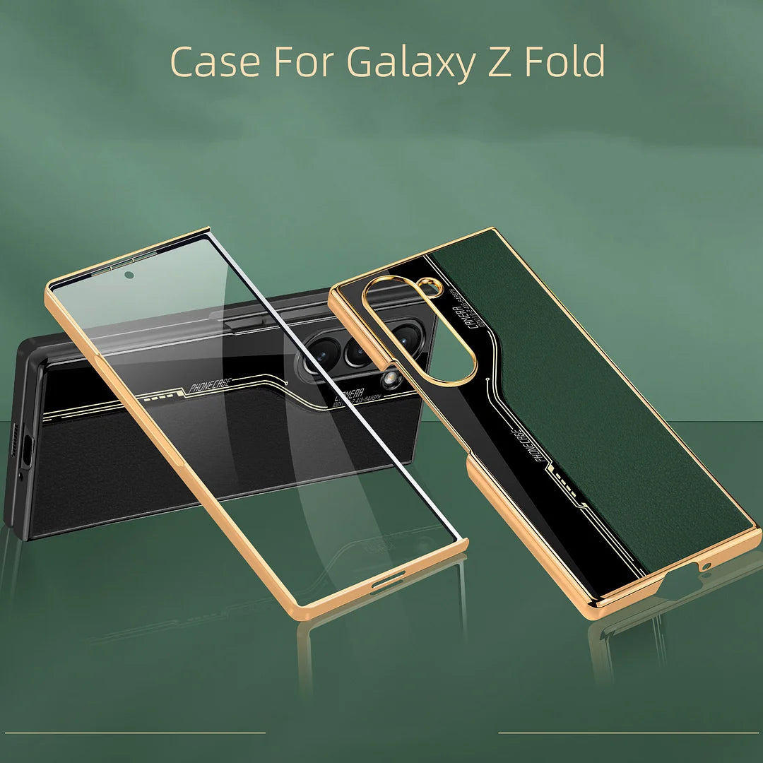 Galaxy Z Fold Series Luxury Plating Litchi Texture Case