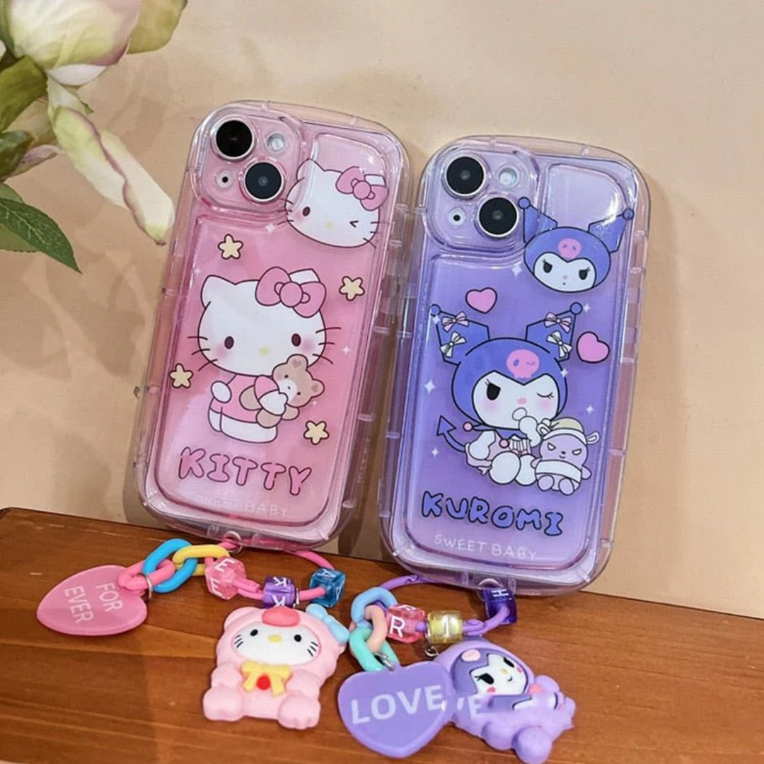 Cute Cartoon Phone Case with Charm