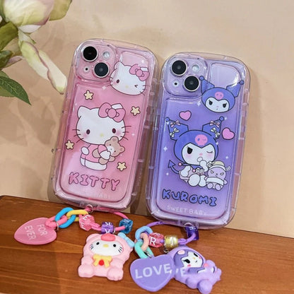 Cute Cartoon Phone Case with Charm