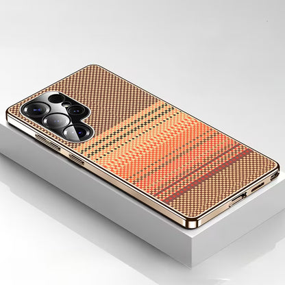 Retro Woven Stripes Electroplating Case