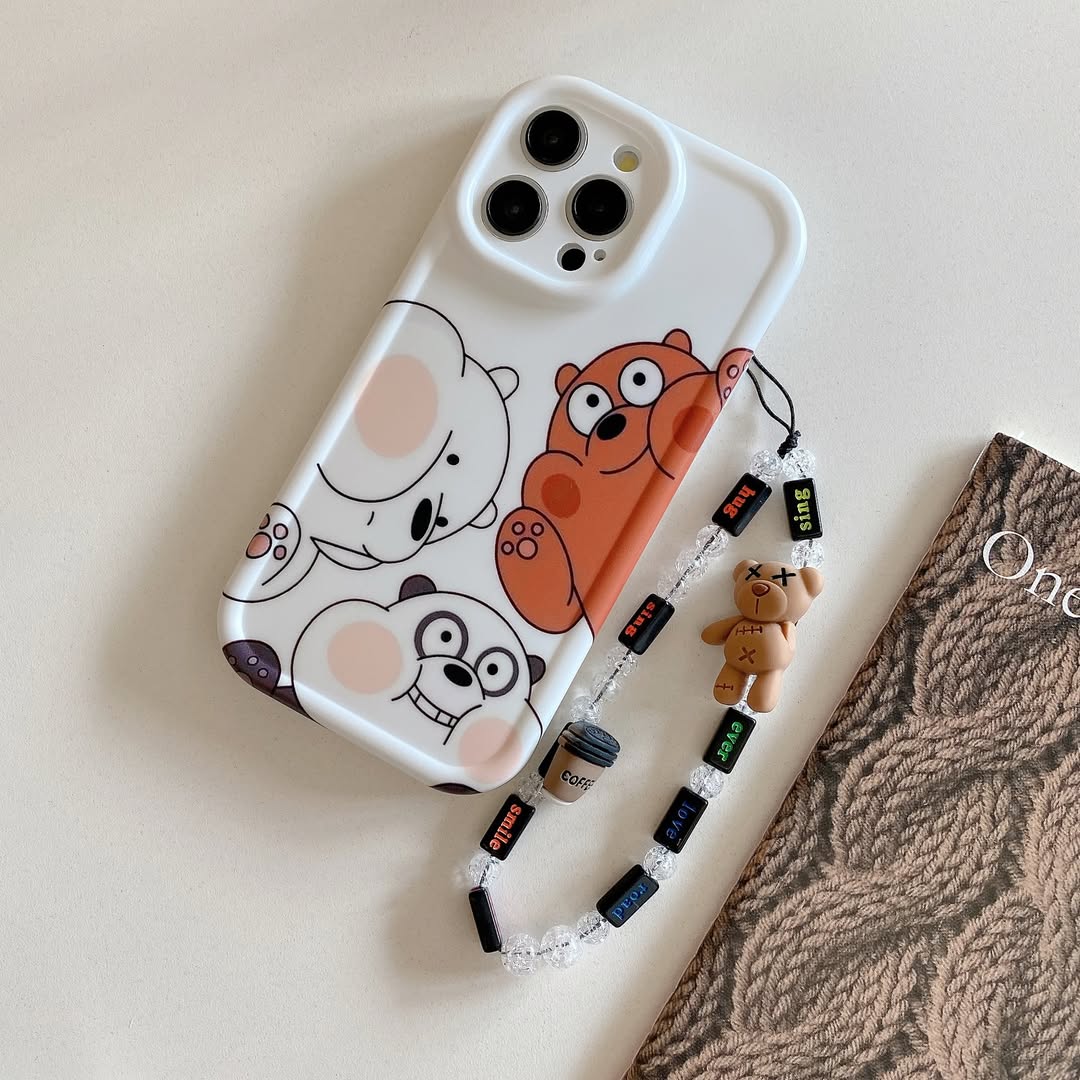 Playful Hug Squad Bear Charm Case - iPhone