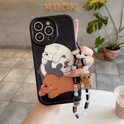 Playful Hug Squad Bear Charm Case - iPhone