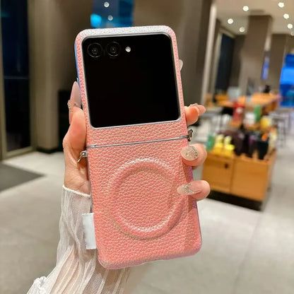 Elegant Blush Leather Case