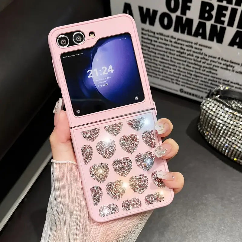 Radiant Shiny Diamond Heart Case - Samsung