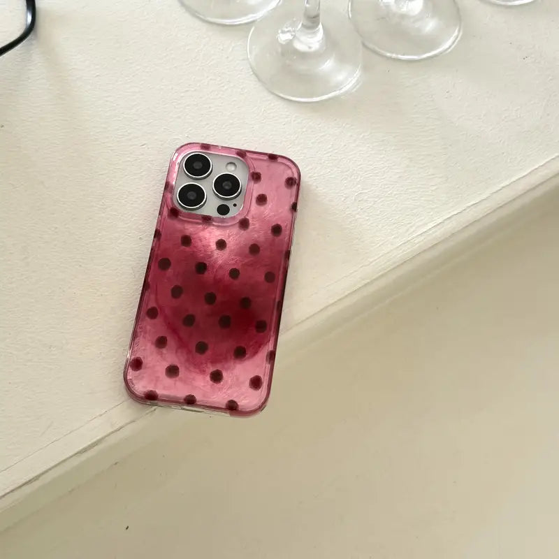 Glossy Polka Dot Heart Case