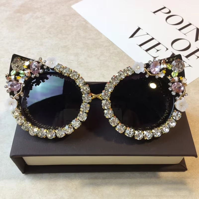 Rhinestone Cat Eye Sunglasses