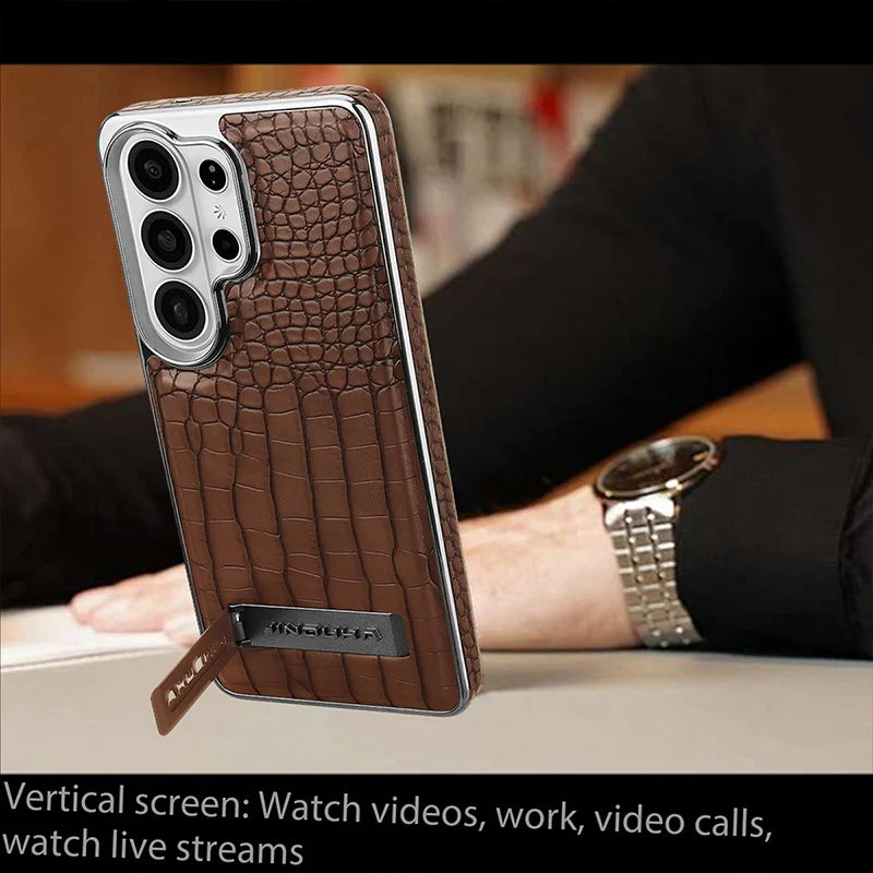 Luxury Croc Texture Leather Case