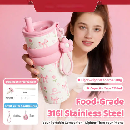 Daisy Bow Sip Thermal Tumbler