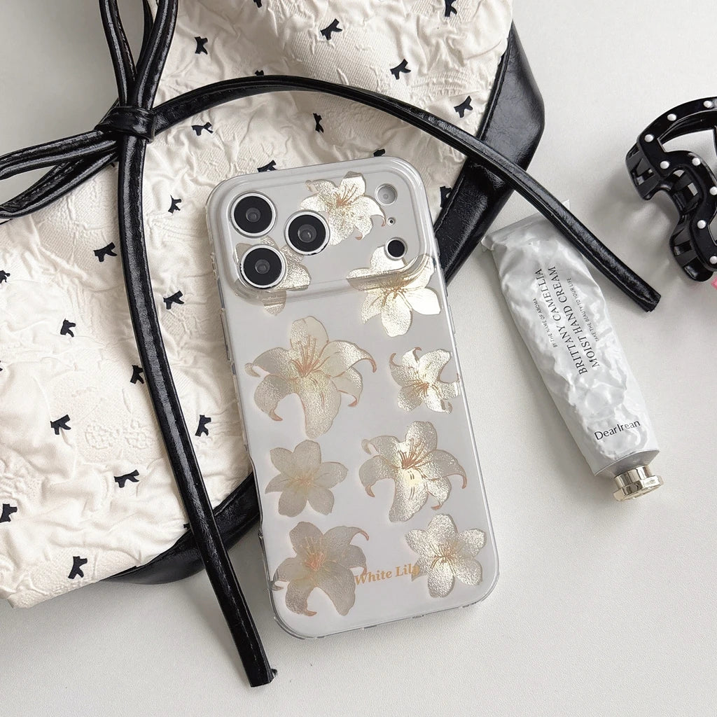 Elegant Flower Pearl Charm Case