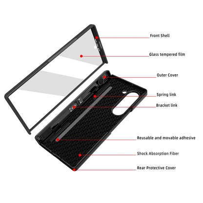 Invisible Hinge Bracket Frame Glass Case - Samsung