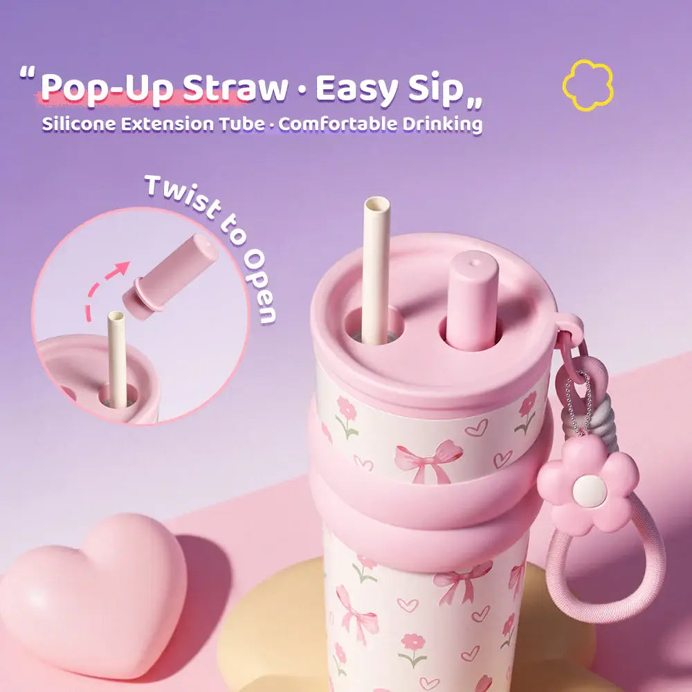 Daisy Bow Sip Thermal Tumbler