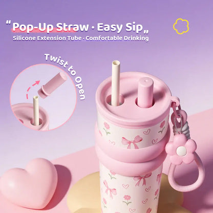 Daisy Bow Sip Thermal Tumbler