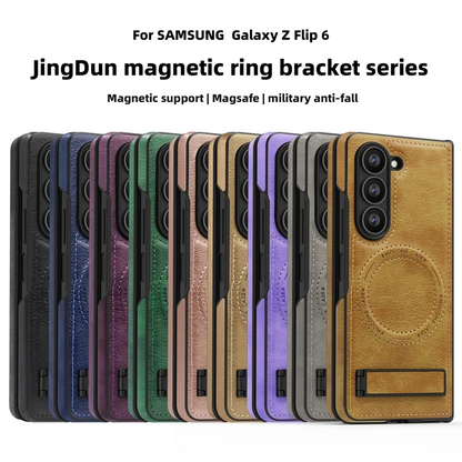 Galaxy Z Fold6 Magnetic PU Leather Kickstand Case